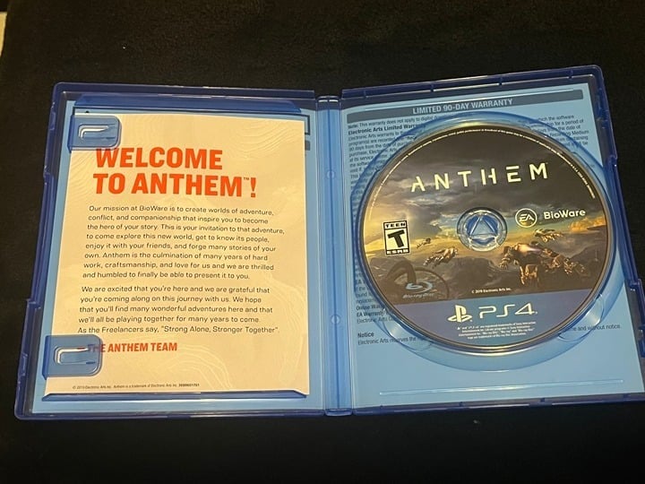 Anthem Unleash Your Power Bioware PS4 Playstation 4 - Great Condition