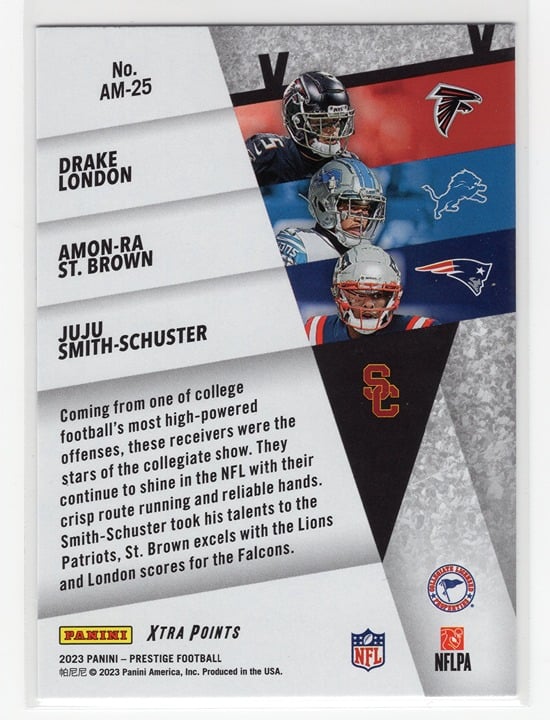 Drake London, Amon-Ra St. Brown, JuJu Smith-Schuster Alma Maters Panini Prestige