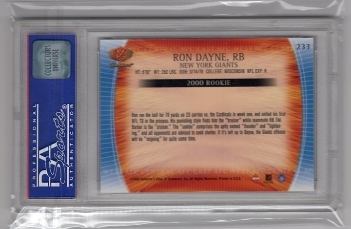 Ron Dayne 2000 Collector's Edge Masters PSA 10 #233