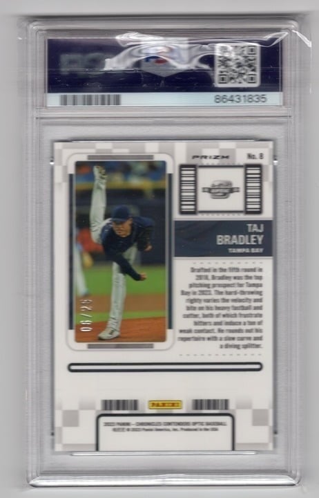 Taj Bradley 2023 Chronicles Season Ticket Navy Blue Ice Rookie Card PSA 10 #8