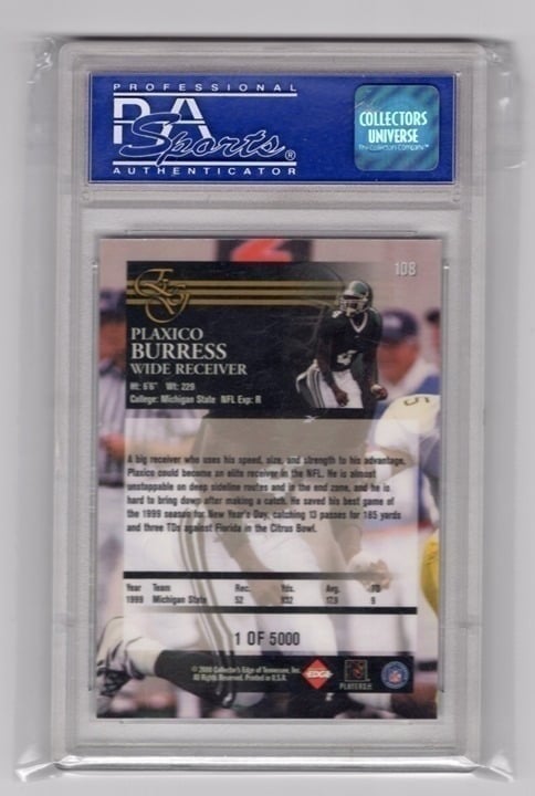 Plaxico Burris College Edge Uncirculated PSA 10 #108