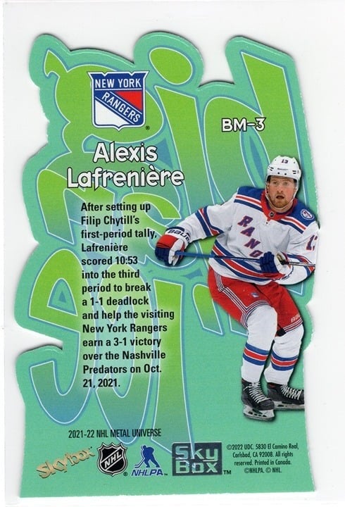 Alex Lafreniere Big Man on Ice Skybox Metal Universe BM-3