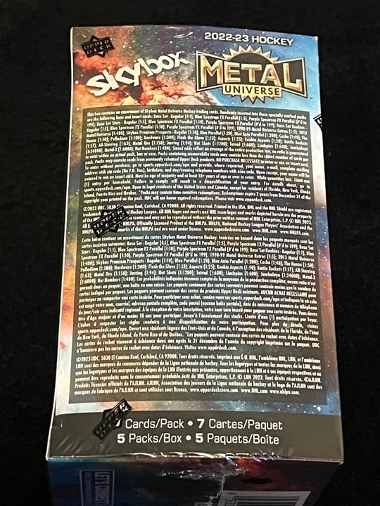 2022-23 Upper Deck Skybox Metal Universe Hockey Blaster Box - Factory Sealed
