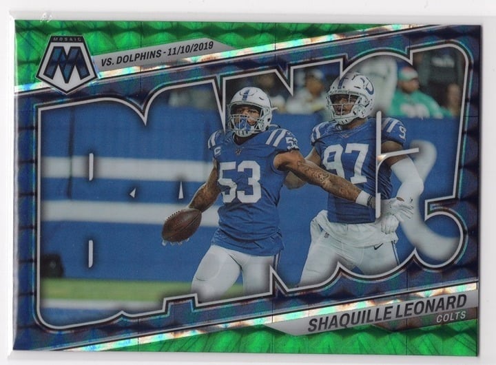 Shaquille Leonard 2023 Panini Mosaic Green BANG #B-SL