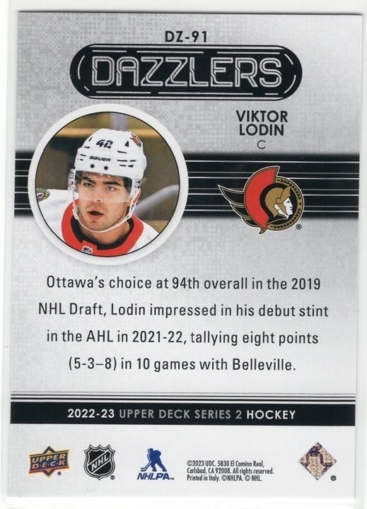 Viktor Lodin Dazzlers 2022-23 Series 2 #DZ-91