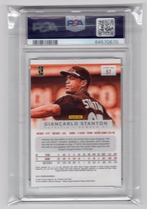 Giancarlo Stanton 2012 Panini Prizm PSA 10 #57