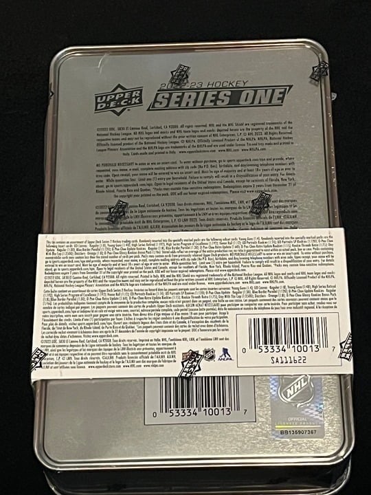2022-23 Upper Deck Series One Hockey Tin - Factory Sealed
