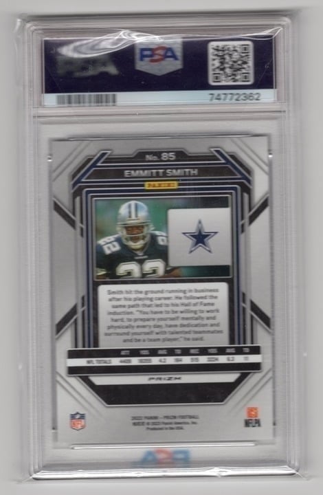 Emmitt Smith Silver Panini Prizm PSA 9 #85
