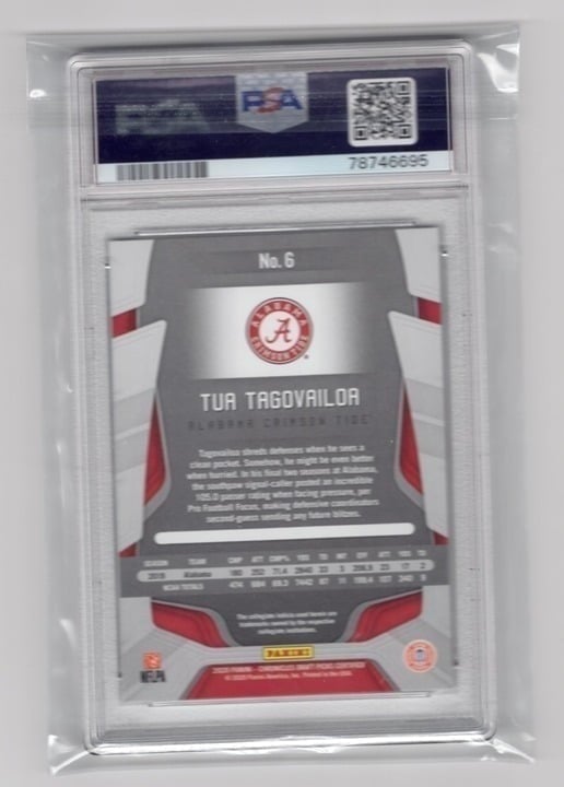 Tua Tagovailoa Panini Chronicles DP Certified PSA 10 #6