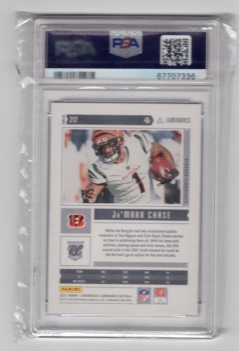 Ja'Marr Chase 2021 Chronicles Luminance Update Rookies PSA 9 #212