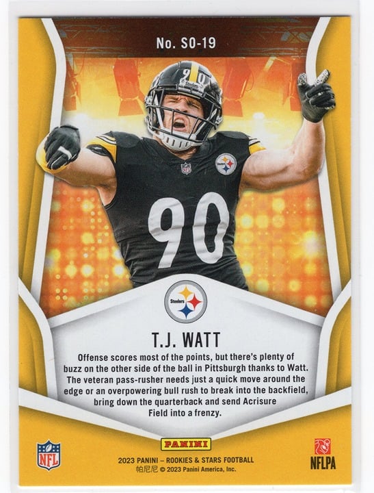 TJ Watt 2023 Panini Rookies and Stars Standing Ovation #SO-19