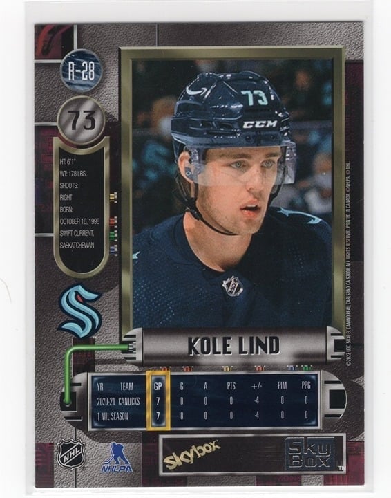 Kole Lind 2021 Upper Deck Skybox #R-28