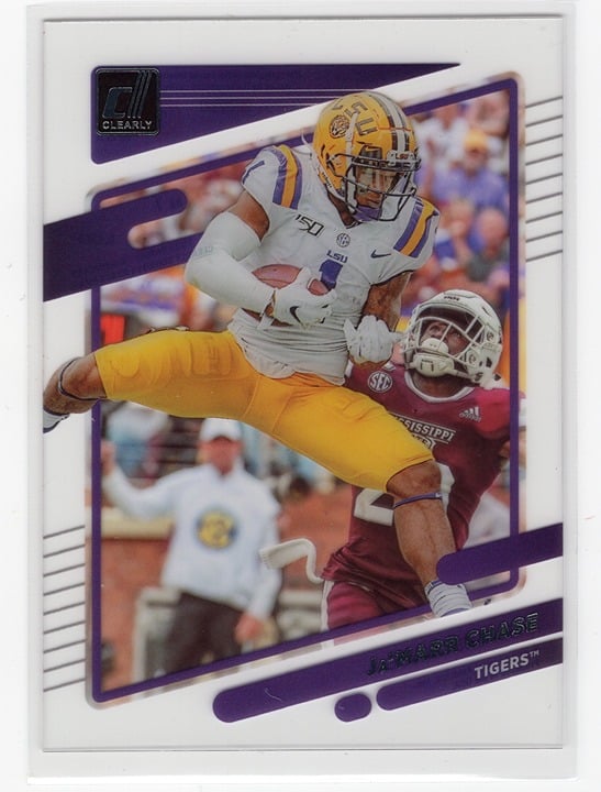 Ja'Marr Chase 2023 Panini Chronicles Clearly Donruss Draft Picks LSU #7
