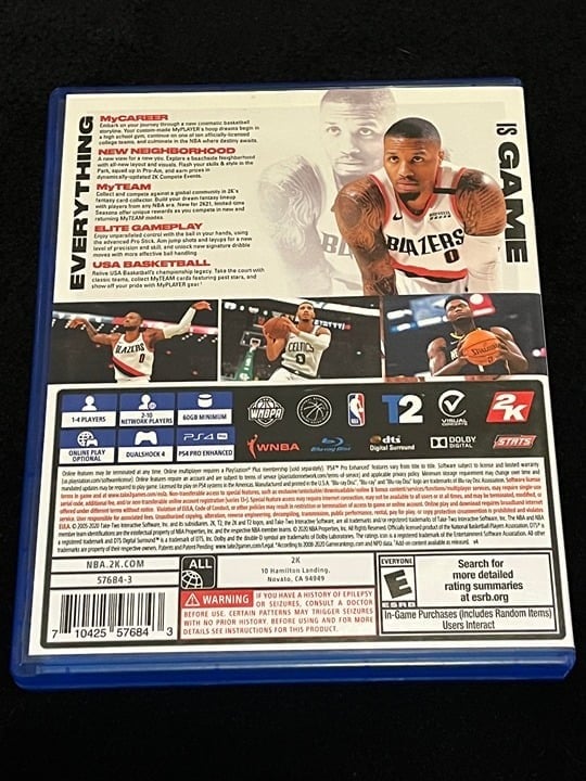 NBA2K21 PS4 Playstation 4 Damian Lillard Edition - Great Shape