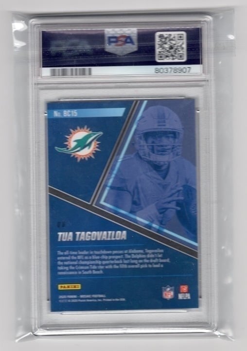 Tua Tagovailoa 2020 Panini Mosaic Blue Chips PSA 10 #BC15
