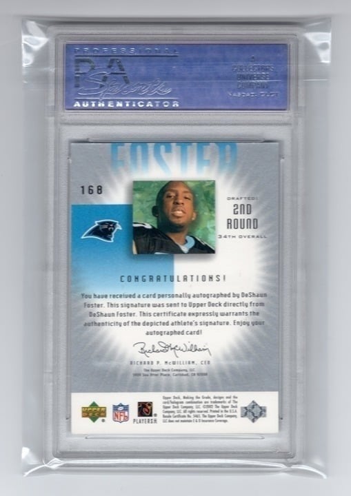 DeShaun Foster 2002 U.D Graded Making the Grade Autograph Rookie Card PSA 9 #168