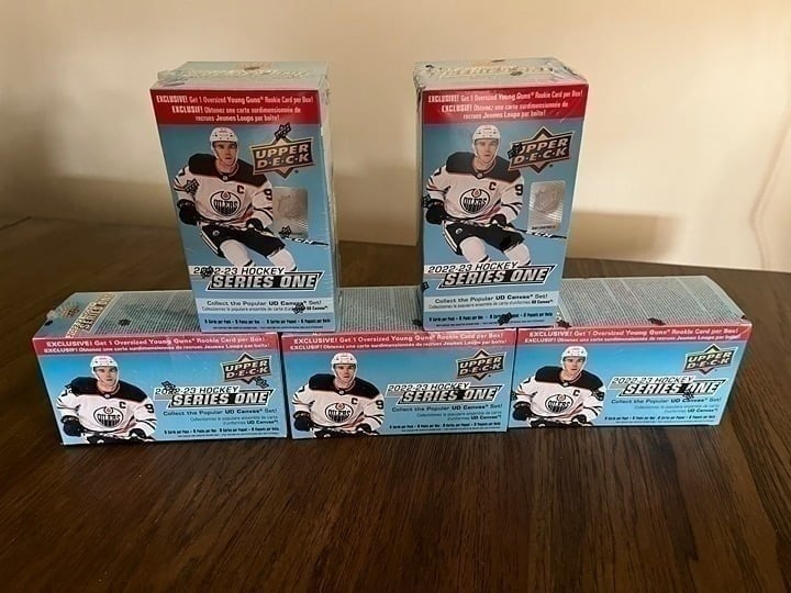 Lot of 5 Upper Deck 2022-23 Hockey Series One Blaster Boxes - Factory Sealed