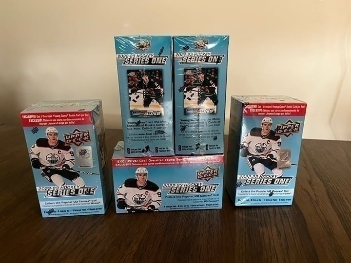 Lot of 5 Upper Deck 2022-23 Hockey Series One Blaster Boxes - Factory Sealed