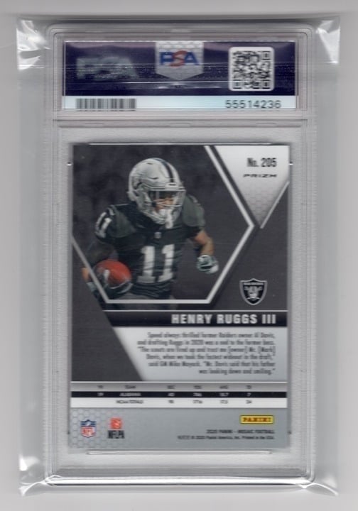 Henry Ruggs 2020 Panini Red/Green Choice Mosaic Rookie Card PSA 10 #205