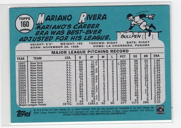 Mariano Rivera 2023 Topps Archive #160