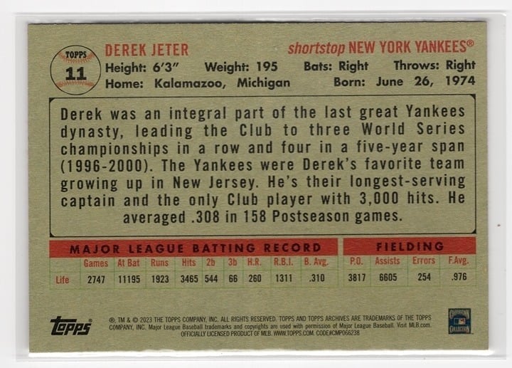 Derek Jeter 2023 Topps Archives #11