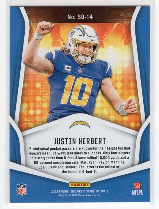 Justin Herbert 2023 Panini Rookies and Stars Standing Ovation #SO-14