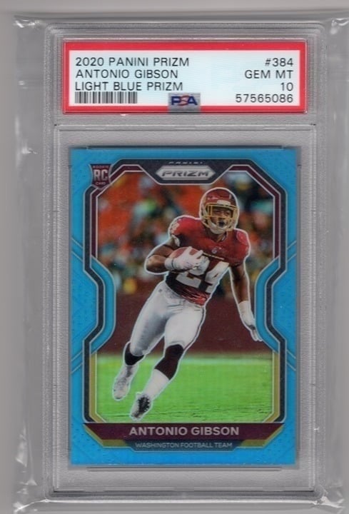 Antonio Gibson 2020 Panini Prizm Ligh Blue Prizm PSA 10 #384