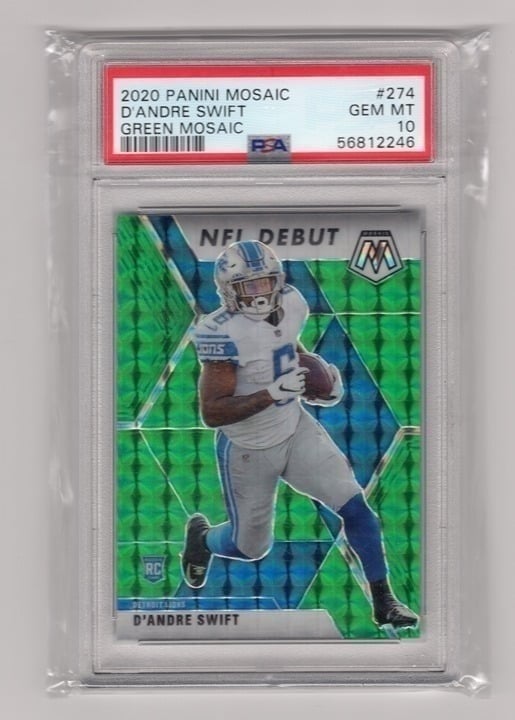 D'Andre Swift 2020 Panini Green Mosaic Rookie Card PSA 10 #274