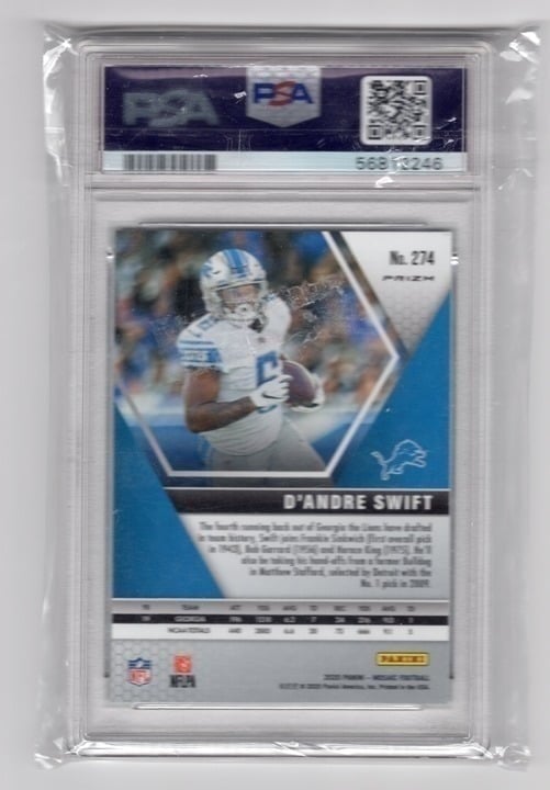 D'Andre Swift 2020 Panini Green Mosaic Rookie Card PSA 10 #274