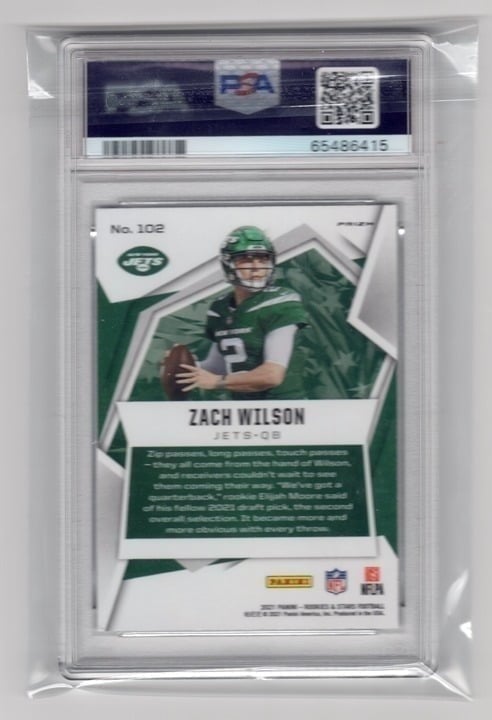 Zach Wilson 2021 Panini Rookies and Stars Pulsar Prism Rookie Card PSA 9 #102