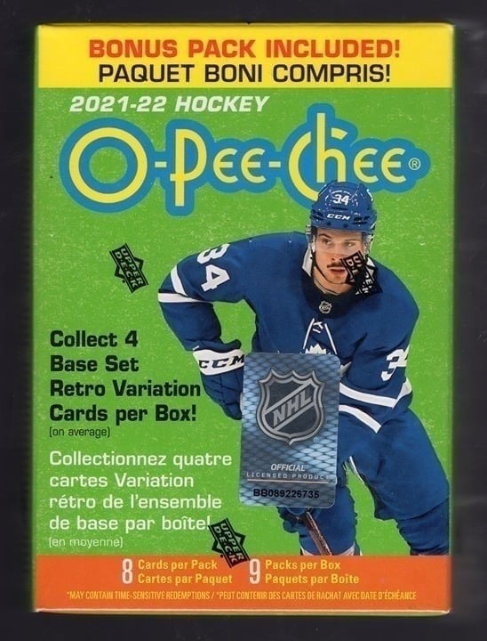 O-Pee-Chee 2021-22 Hockey Blaster - Retro Variation - Factory Sealed!!!
