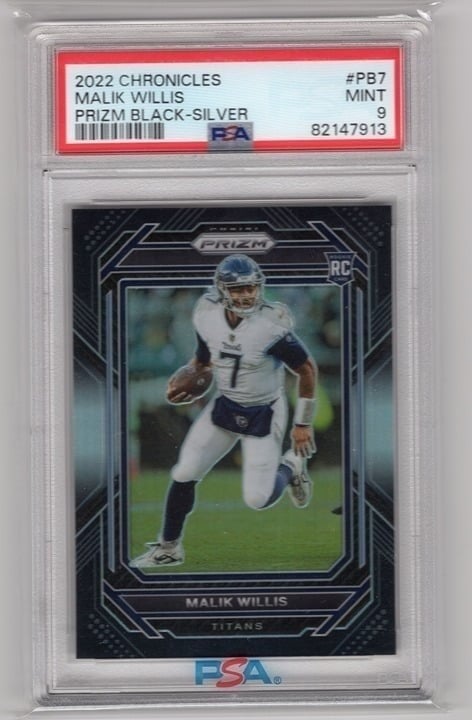 Malik Willis 2022 Chronicles Prizm Black-Silver PSA 9 #PB7