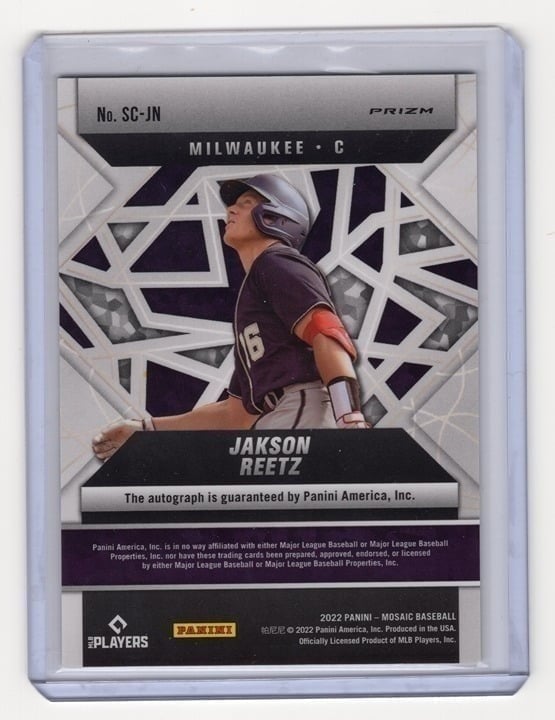 Jakson Reetz 2022 Panini Mosaic Baseball Scripts Autograph #SC-JN