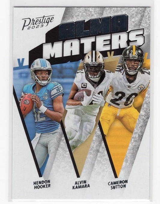 Hendon Hooker, Alvin Kamara, Cameron Sutton 2023 Panini Prestige Alma Maters