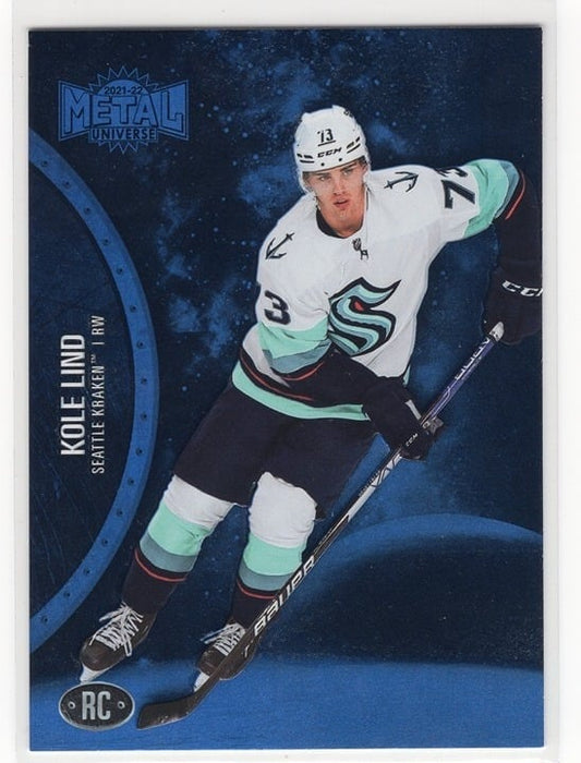 Kole Lind 2021-22 Skybox Metal Universe Blue Foil Rookie Card #193
