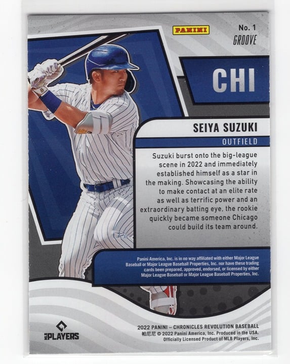 Seiya Suzuki 2022 Panini Chronicles Revolution Groove Baseball Rookie Card #1