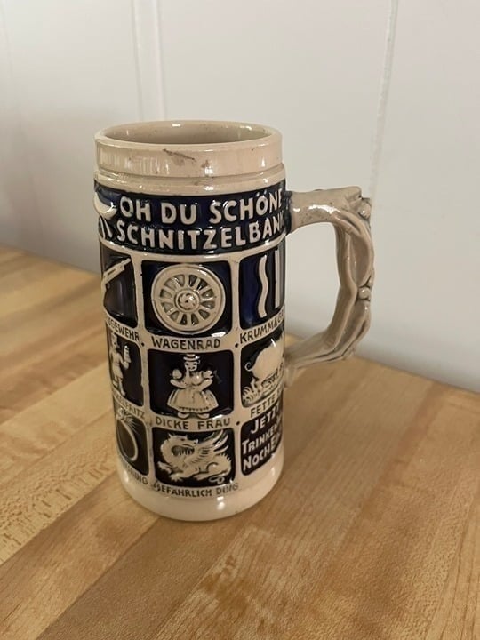 Vintage Mustershutz Germany 1/2L Beer Stein West Germany Stamped #6