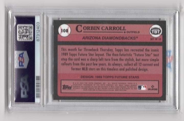 Corbin Carroll 2023 Topps Throwback Thursday PSA 9 #108