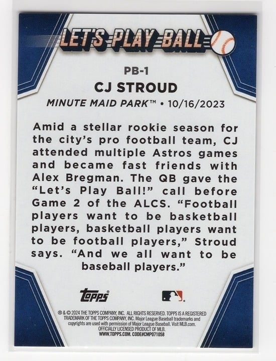 CJ Stroud 2024 Topps Let's Play Ball #PB-1