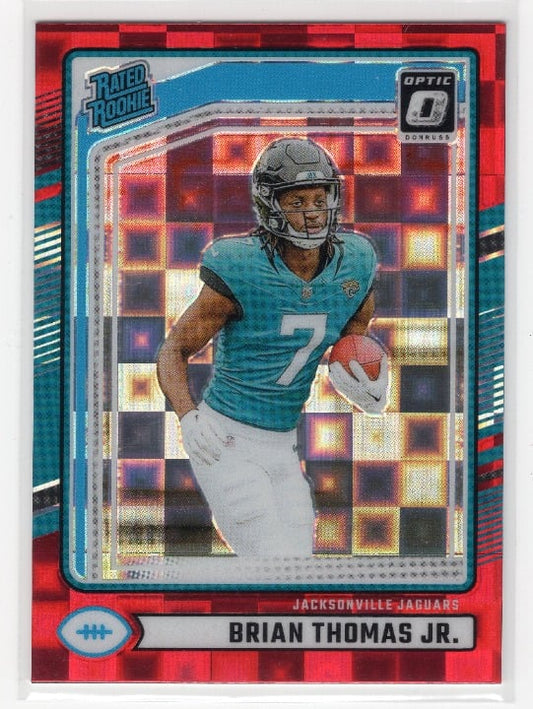 Brian Thomas Jr 2024 Panini Donruss Football Rated Rookie Red Pandora Prizm #313