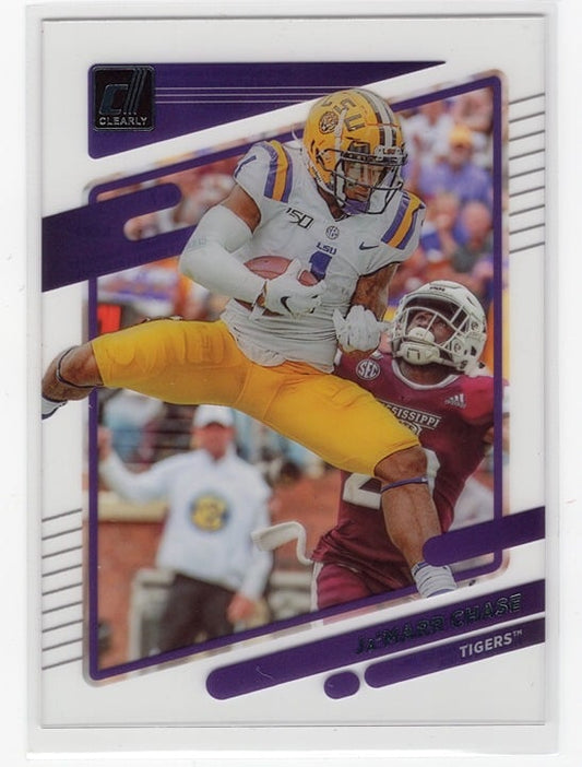 Ja'Marr Chase 2023 Panini Chronicles Clearly Donruss Draft Picks LSU #7