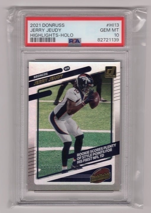 Jerry Jeudy 2021 Donruss Highlights-Holo PSA 10 #HI13