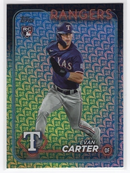 Evan Carter 2024 Topps Series 1 Easter Foil Rookie Card #28