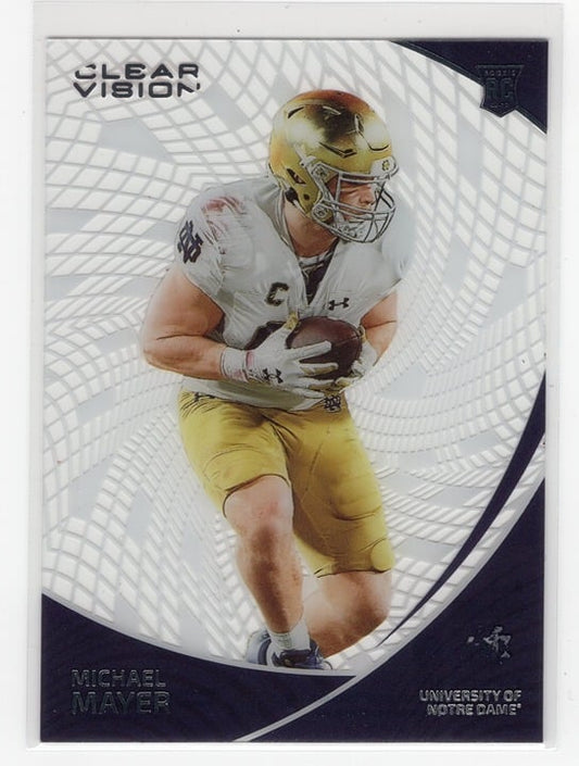 Michael Mayer 2023 Panini Chronicles Clear Vision Draft Picks Notre Dame #9