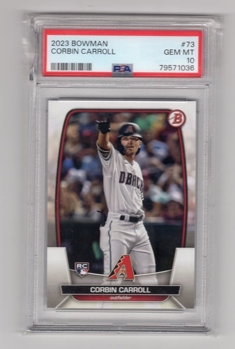 Corbin Carroll 2023 Bowman Rookie Card PSA 10 #73