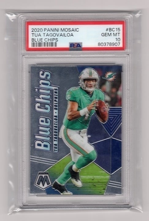 Tua Tagovailoa 2020 Panini Mosaic Blue Chips PSA 10 #BC15