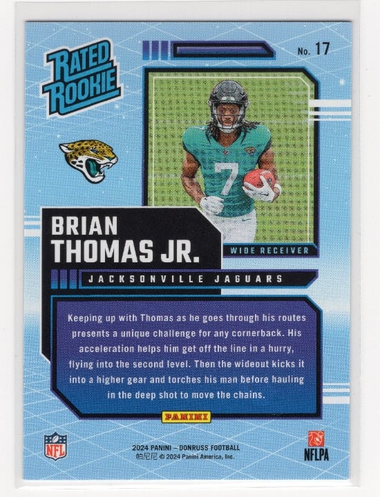 Brian Thomas Jr 2024 Panini Donruss Football Rated Rookie Retro RC #17