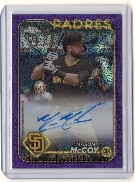 Mason McCoy 2024 Topps Chrome Rookie Auto Purple Speckle /299 #RA-MCC