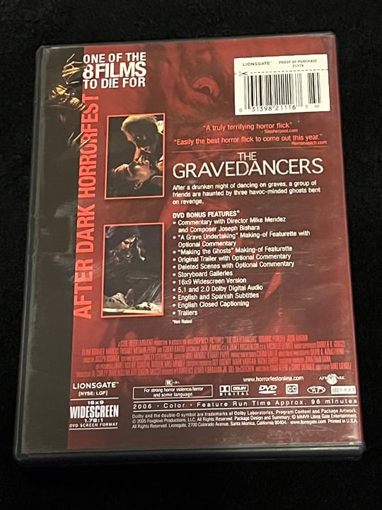 The Gravedancers DVD - After Dark Horrorfest - 8 Films to Die For